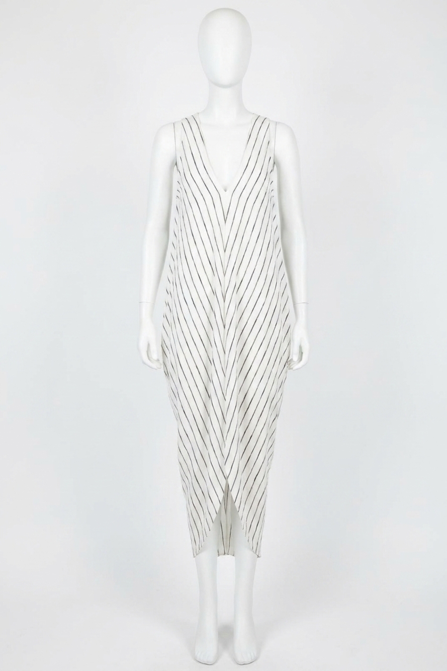 NEW HATCH maternity the amira caftan dress in ivory/black